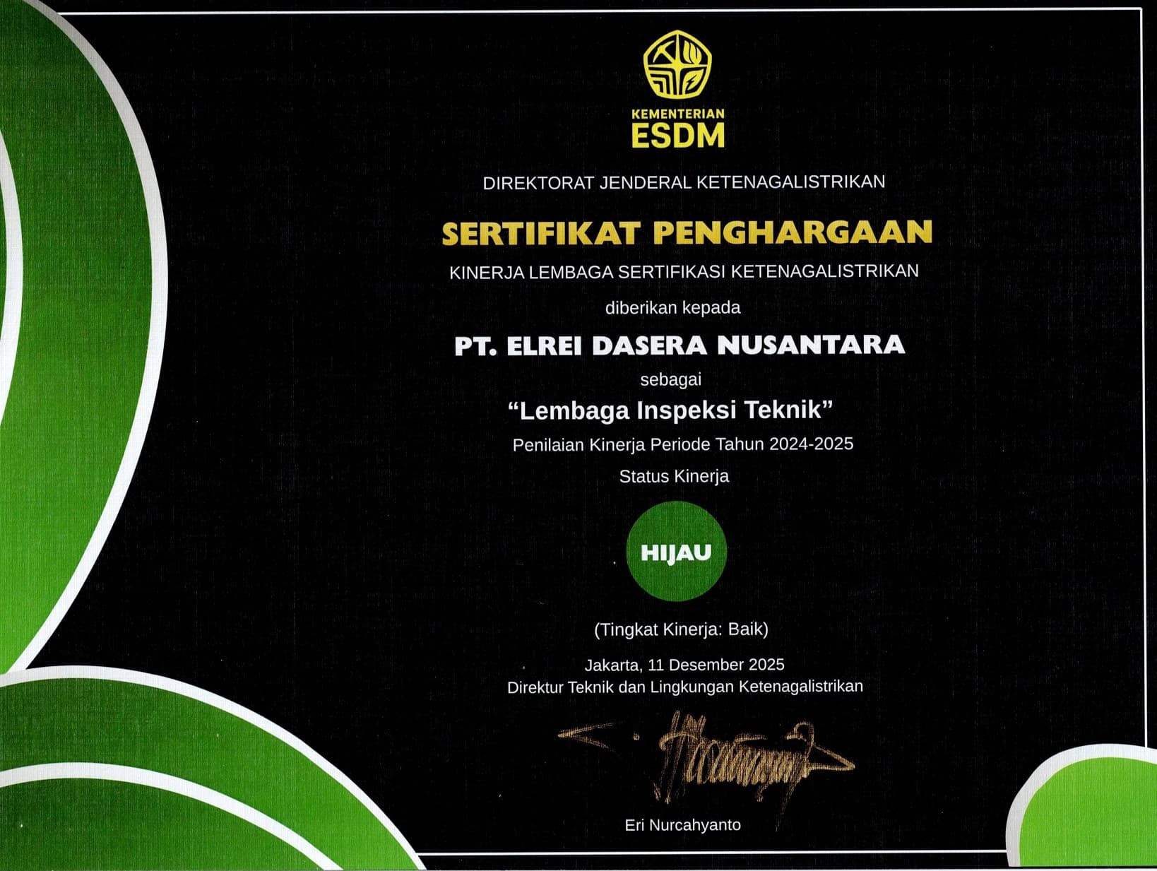 Sertifikat Penghargaan